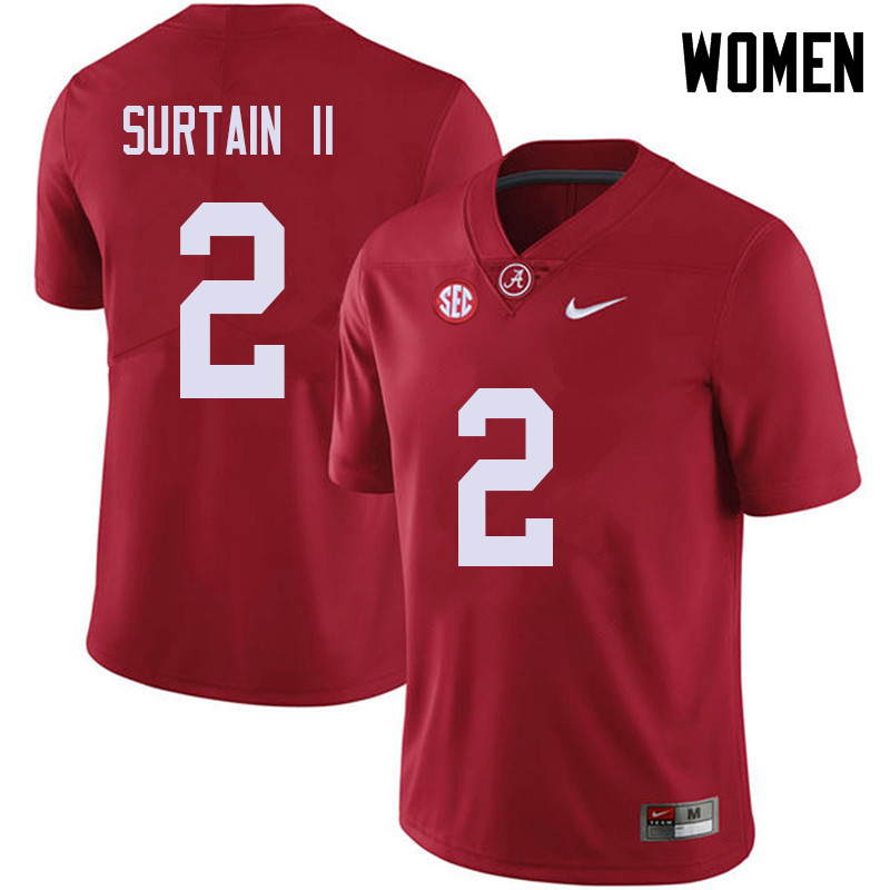 Women #2 Patrick Surtain II Alabama Crimson Tide College Football Jerseys Sale-Red